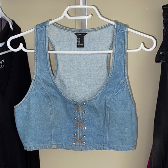 Forever 21 Vintage Jean crop top - Picture 1 of 5